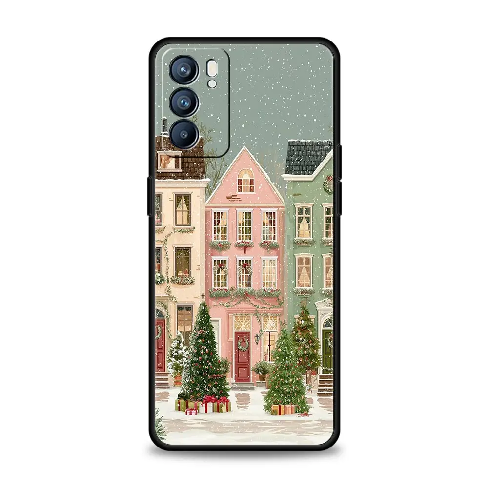 Фото Чехол в мультяшном рождественском стиле для Oppo Reno14, Reno13, Reno12, 11 F, 10, Find X5, X9 Pro, A54 5G, A53, A52, A9, A16, A78 4G, A80, A98 №5