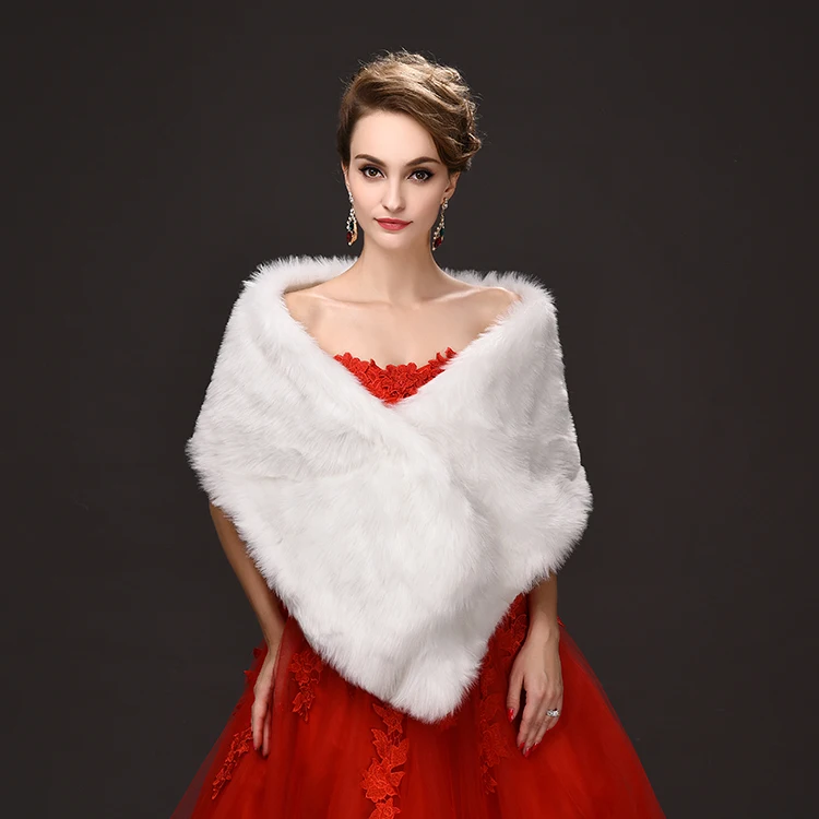 

Hot Sell Winter Bridal Wraps Faux Fur Wedding Cloaks Winter Wraps Coat Bridal Women Wedding Coat Accessories