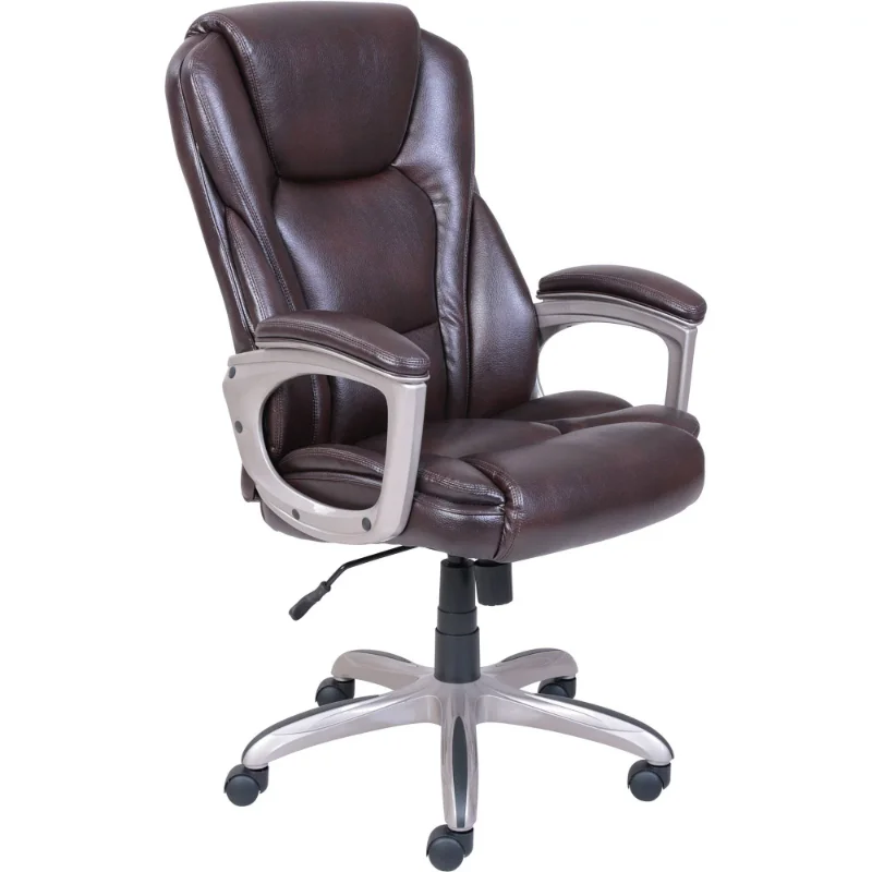 

Serta Heavy-Duty Bonded Leather Commercial Office Chair with Memory Foam