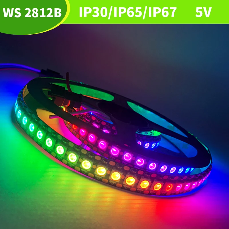 

5M WS2812B Led Strip Light Lndividually Addressable DC5V 5050 SMD RGB WS2812 Decorative Lighti 2812B IP30/IP65/IP67 Waterproof