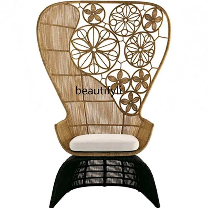 

Уличный креативный диван для отдыха zq, одинарный стул из ротанга, журнальный столик, стул для балкона и сада