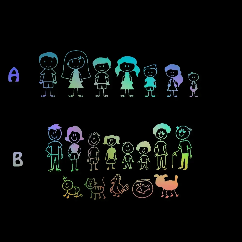 Семейный узор из ПВХ автомобильные наклейки аксессуары на мотоцикл товары милые