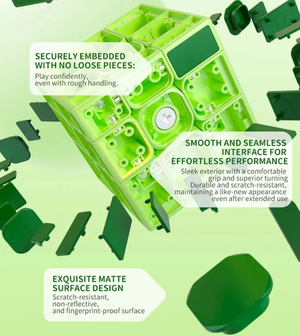 Магнитный Волшебный куб QiYi с зеркальным покрытием из фарфора 3x3 пазл