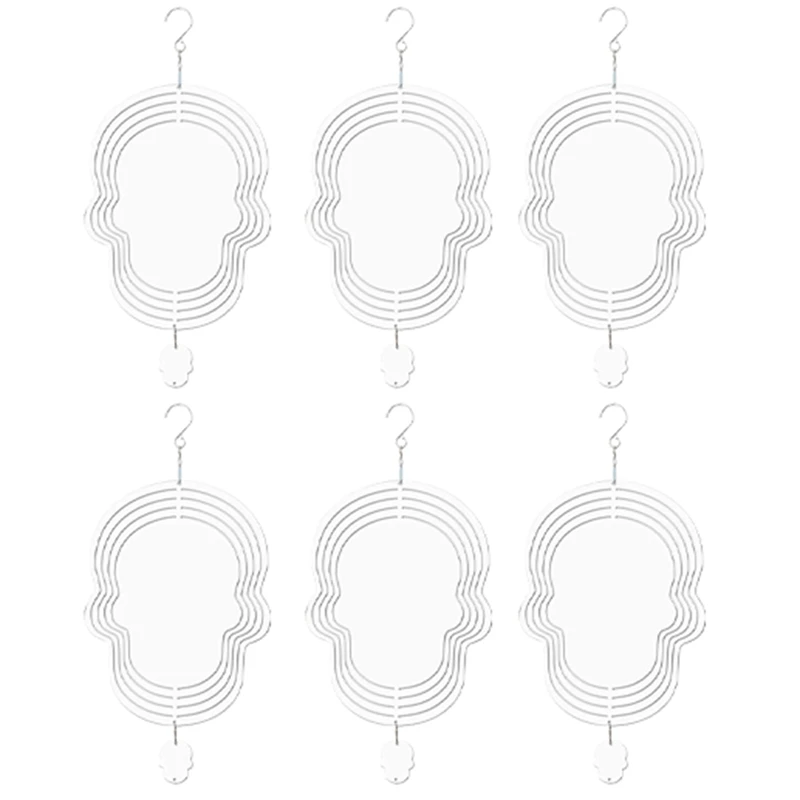 

6Pcs Sublimation Wind Spinner Blanks 3D Wind Spinners Hanging Wind Spinners For Outdoor Garden Decoration C-8 Inch