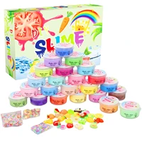 24pcsset 30ml butter slimes diy kit polymer clay antistress soft stretchy non sticky cloud slime making set toy for kids gift