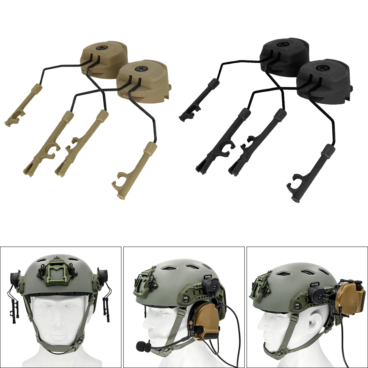 

Tactical Headset Comtac II Peltor Helmet ARC OPS-CORE Helmet Track Adapter Headset Bracket Tactical Bracket