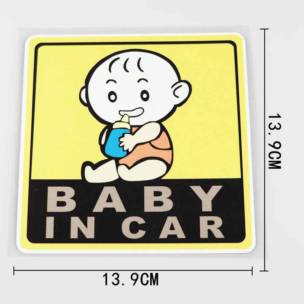 1 Piece 13.9CMX13.9CM Baby IN Car Sticker Window Pvc Decal