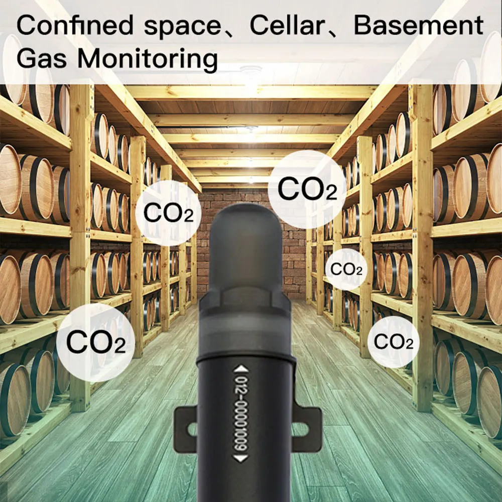 Беспроводной датчик CO2 Lora диапазон 0-100% 0-25% детектор с высокой концентрацией