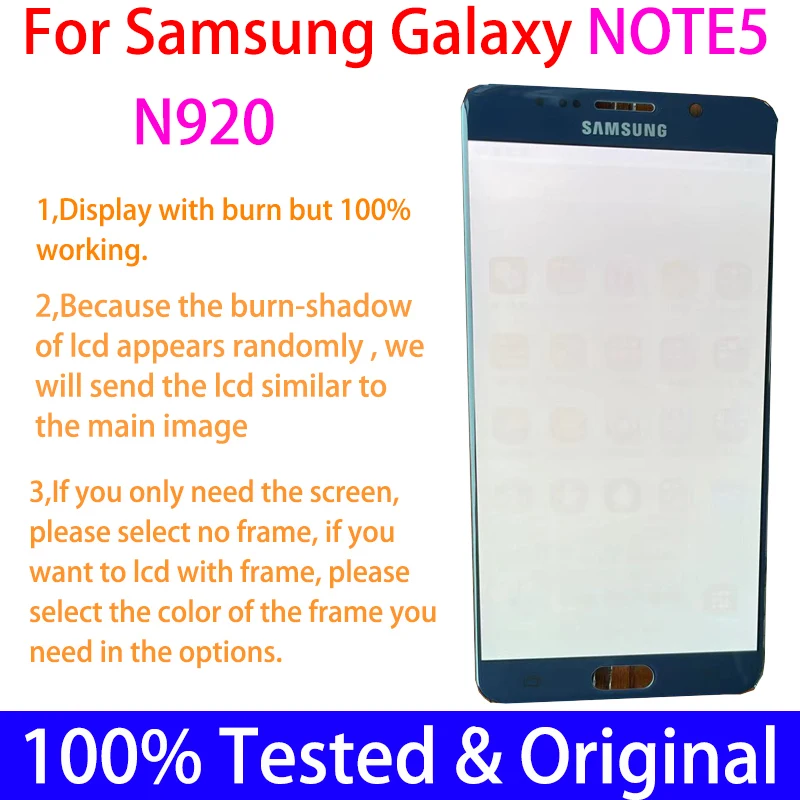 Оригинальный ЖК-дисплей Note5 Amoled для SAMSUNG Galaxy Note 5 N920 N920F N920A N920C дисплей с сенсорным