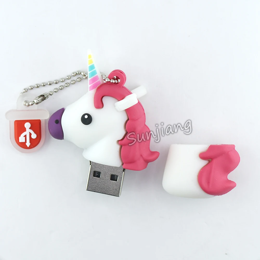 Единорог Usb Flash Drive Cartoon Mini Animal Pendrive 4 ГБ 8 16 32 64 128 256 512 Pen U Disk Memoria Stick