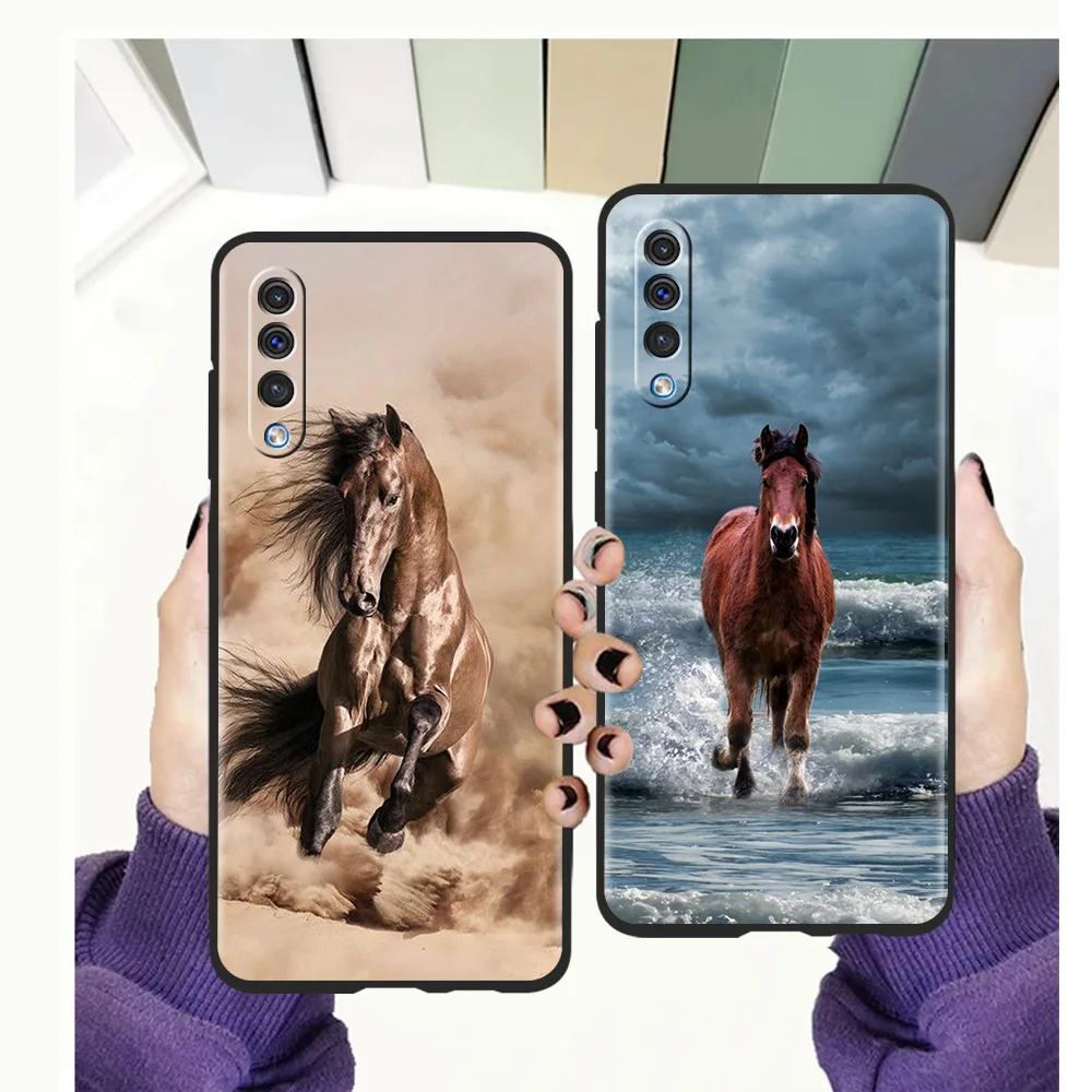 

Animal Horse Phone Cover Case For Samsung Galaxy A12 A02 A03 A03S A52 A70 A50 A20 A10 A10S A40 4G Luxury Silicon Shell Coque TPU