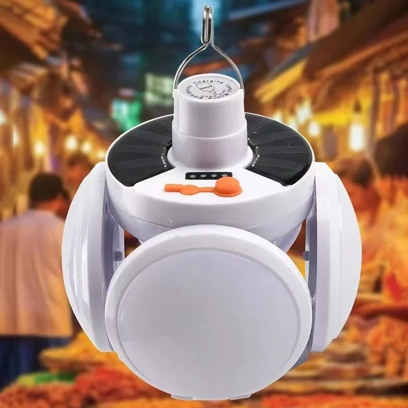 Портативный складной прожектор на солнечной энергии перезаряжаемый через USB