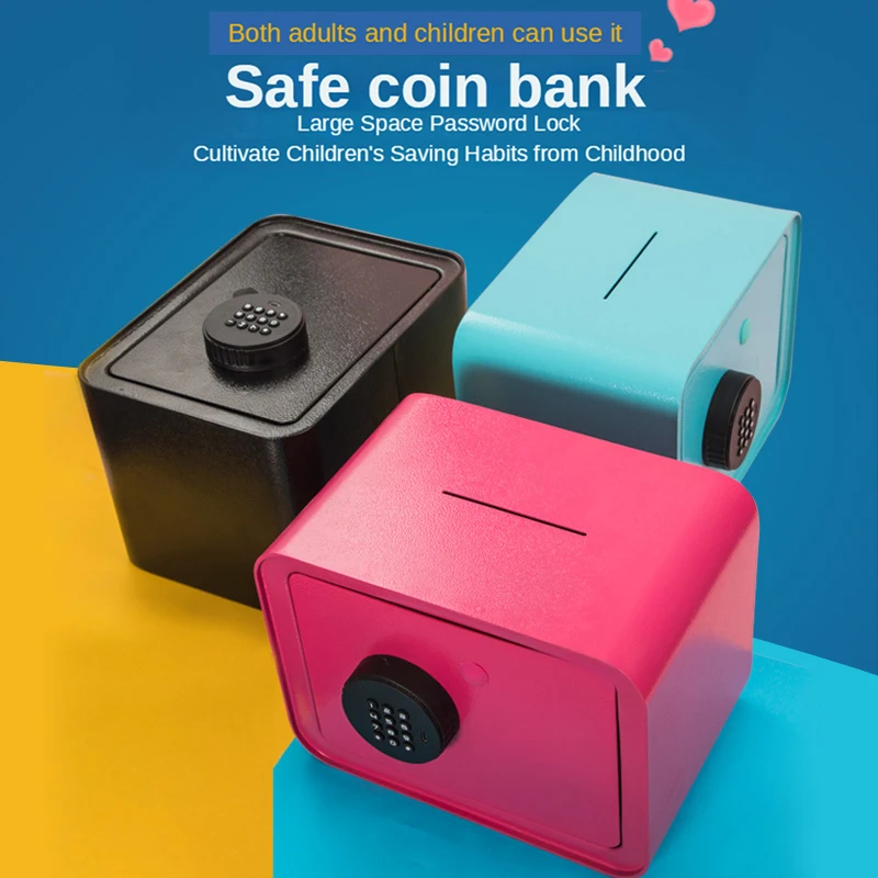 

Adult Metal Piggy Bank Safe Deposit Box Coin Box with Lock Large Capacity Household Children's Combination Lock Piggy Bank
