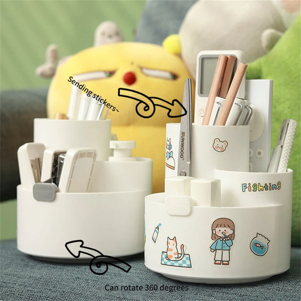 

Large-capacity Pencil Holder For Student Creative Pen Holder Durable Multi-purpose Stationery Storage Tools 1pc Cute