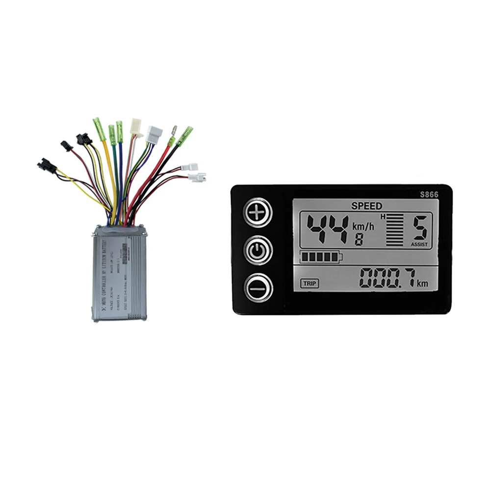 

E-Bike 36/48V 250W Brushless Speed Motor Controller E-Scooter S866 LCD Display Motor Controller With Panel Kit New