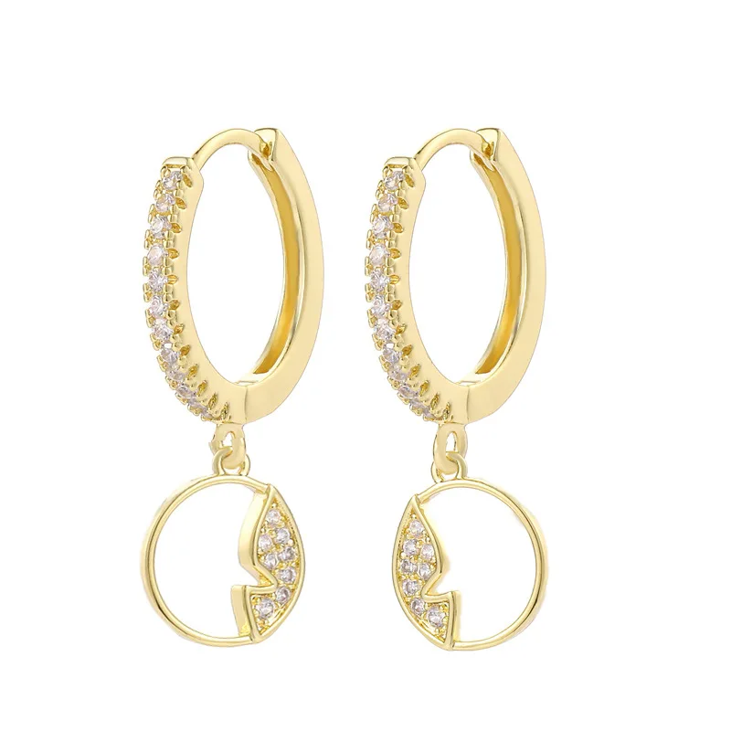 

Bohemian Fashion New Zircon Round Wings Ear Clips Personality Temperament Ladies Earrings European And Beautiful Fashion Jewelry