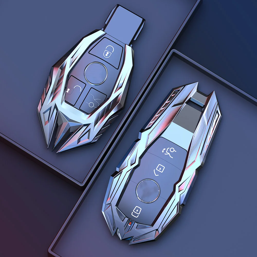 

Новый металлический чехол для автомобильного ключа, защитный чехол для Mercedes Benz E C Class W204 W212 W176 GLC CLA GLA, автомобильные аксессуары