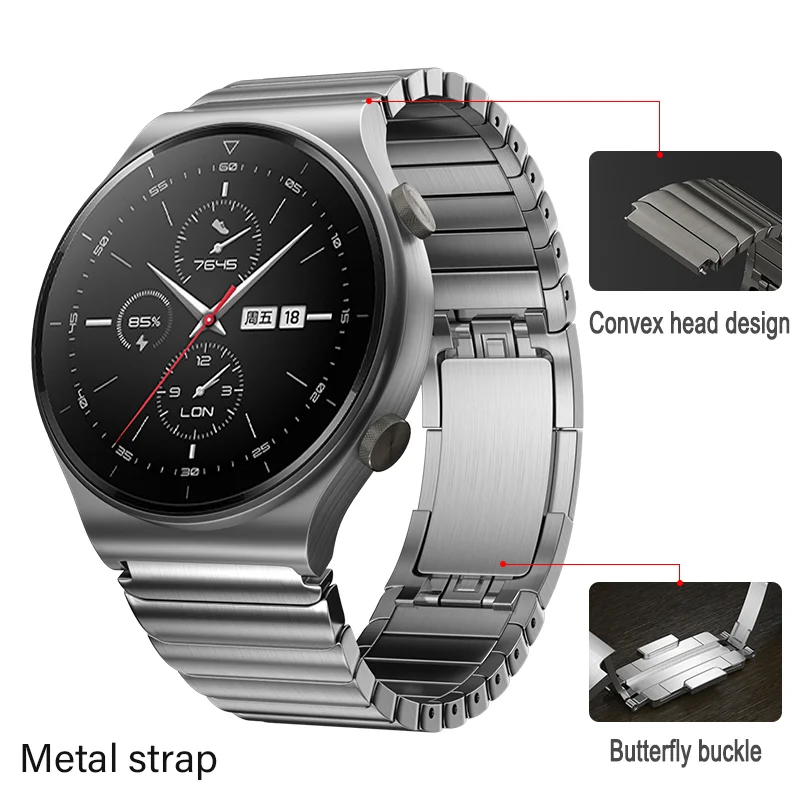 22mm metal strap For Sansung Galaxy watch 3 45mm Gear S3 Huawei watch 46mm smart watch high-end wristband For Amazfit GTR 47mm
