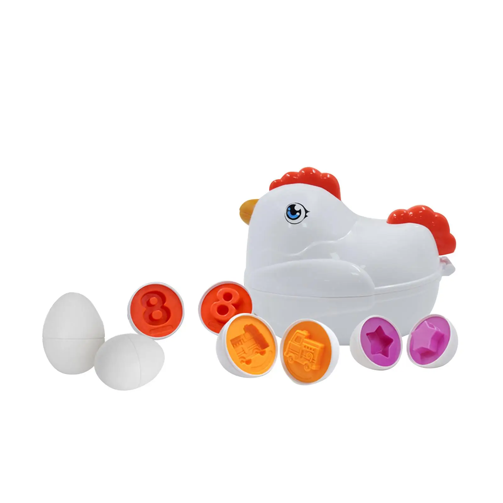 

12Pcs Shape and Color Matching Eggs Toy Sorting Shape Sorter Chicken Toddler toy Shape and Color Recognition Sensory Toy