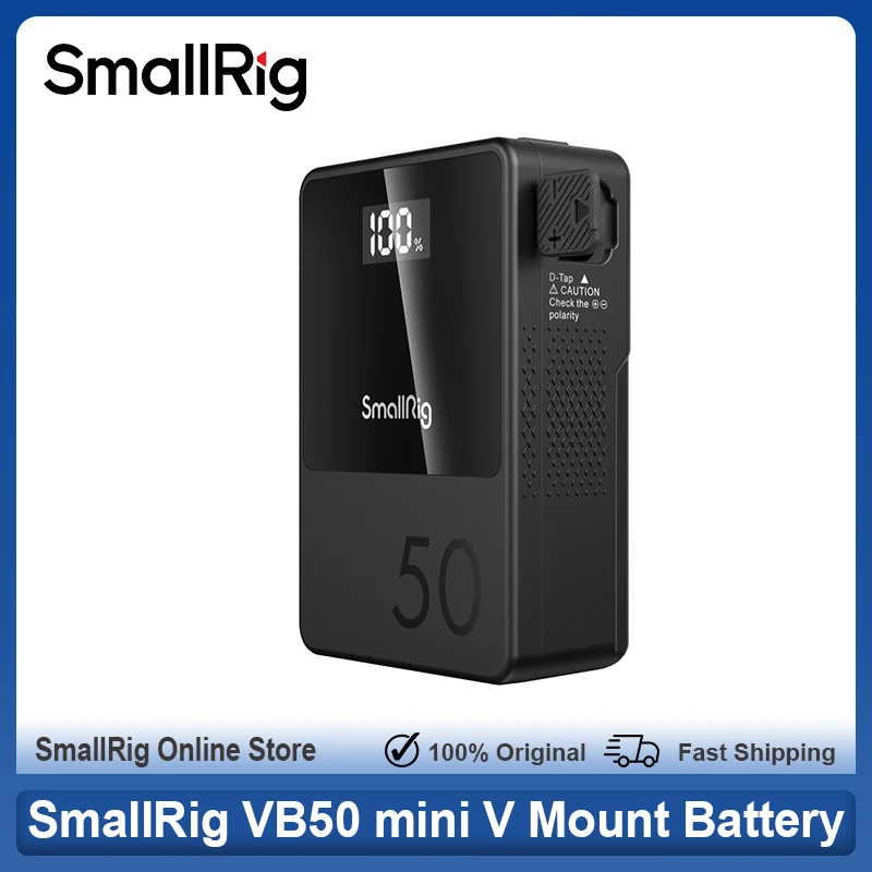 Фото Аккумулятор SmallRig VB50 mini V Mount 3400 мАч 50 Втч с PD 45 Вт USB-C для быстрой зарядки цифровых зеркальных фотокамер, видеокамер, мониторов, видеоосвещения №1