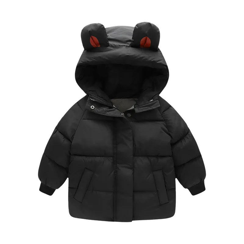 

Girls Parkas Coat Winter Boy Kids Girls Cotton-padded Jacket Plus Velvet Thickened Baby Hooded Jacket Children Down Jacket