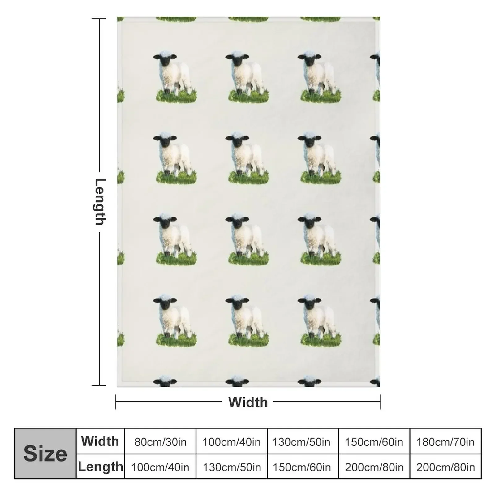 Одеяло Valais Blacknose Lamb in a Meadow Одиночные дизайнерские одеяла