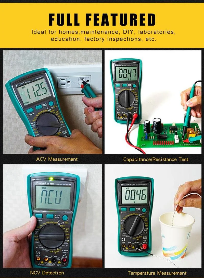 Pro'skit MT-1280D 3 5/6 true RMS Цифровой дисплей с настоящей эффективной стоимостью