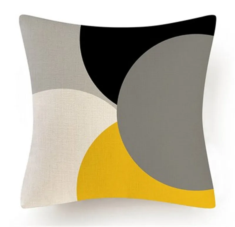New Arrival Yellow Abstract Geometry Pillow Cases Kaleidoscope Flower Leaf Cover Garden Car Sofa Decor Pillowcase 45x45 |