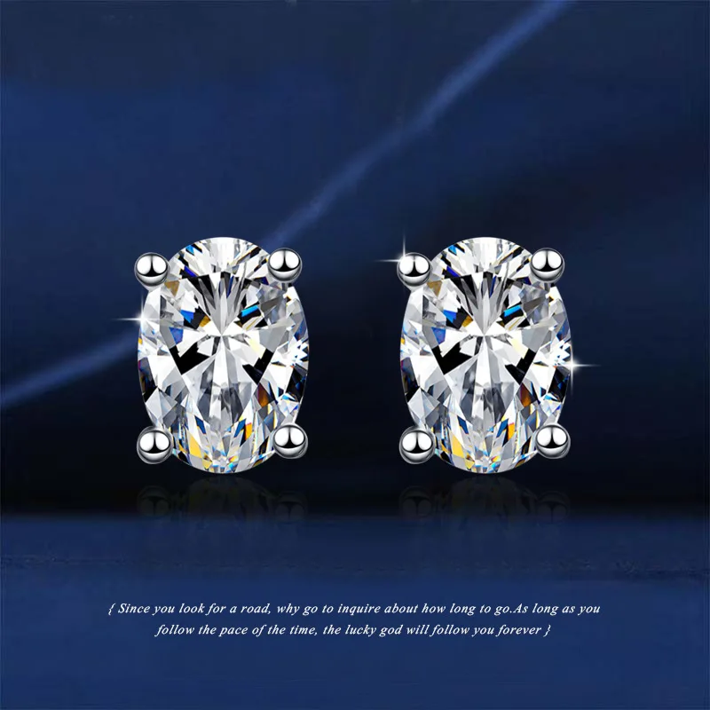

New Personality Temperament Gift Silver Color Earrings Female Niche Egg-shaped Cubic Zirconia Earrings for Women Wholesale