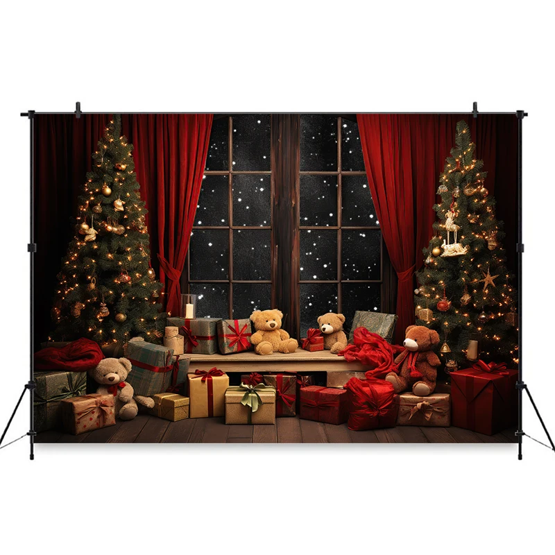Mocsicka Рождество крытое Окно Фон для фотографии реквизит Рождественская елка