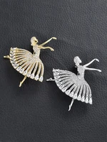 tkj new jewelry fashion personality temperament wild cute ballet girl dancing metal brooch clothing accessories