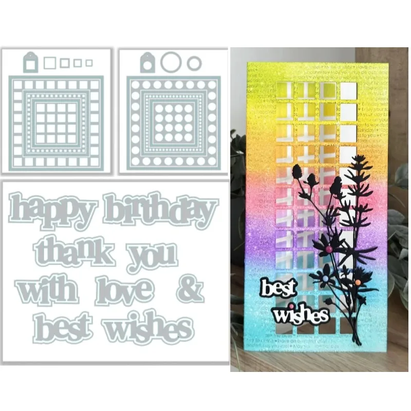 Металлические штампы с надписью Happy Birthday