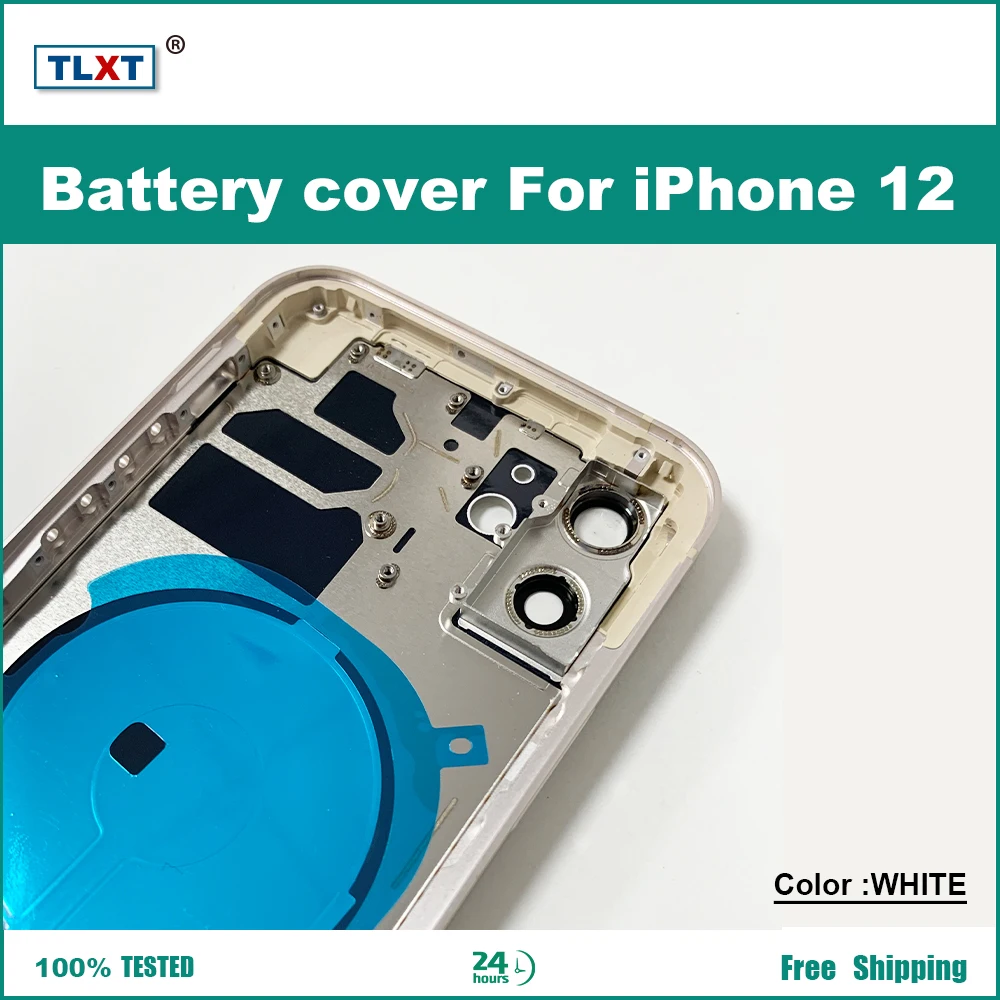 Задняя крышка батарейного отсека для iPhone 12 + средняя рамка Шасси боковые кнопки