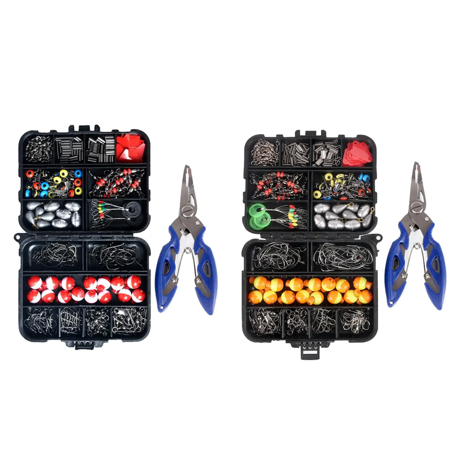 

263Pcs Fishing Accessories Kit Fishing Tackle Box Included Fishing Swivels Snaps, Sinker Weights, Fishing Hooks, Fishing Gear