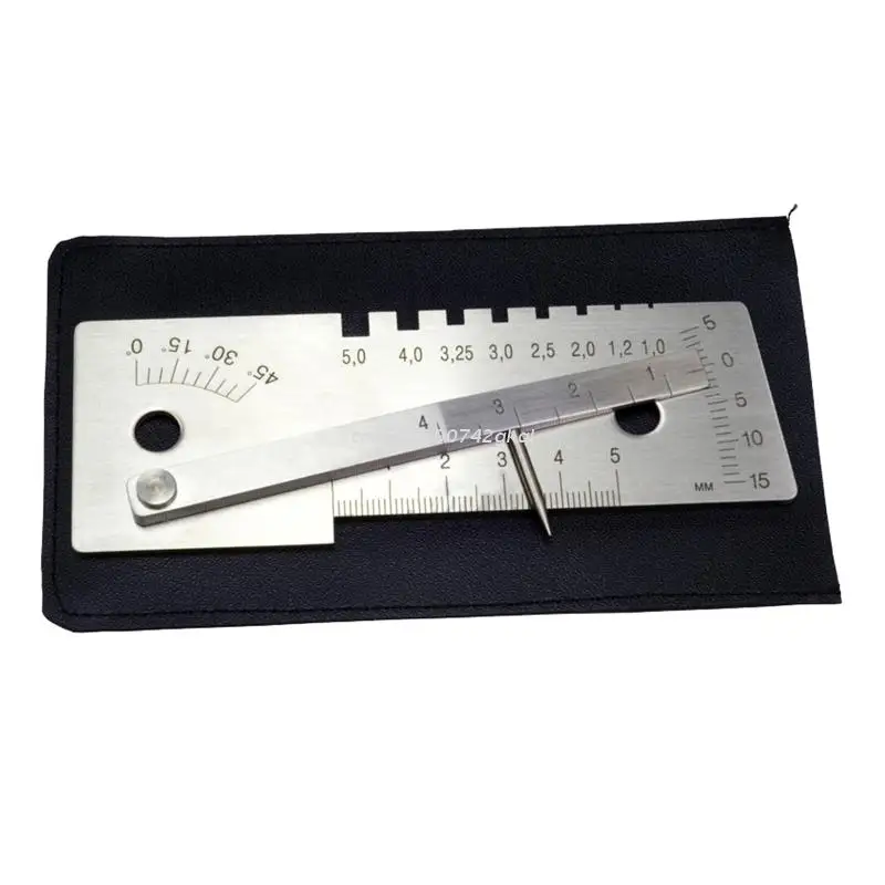 

Universal Welding Gauge Metal Steel 45 Degree Measuring Tools Welders Measurer Compact Size 130x50x16mm/5.1x2.0x0.63in