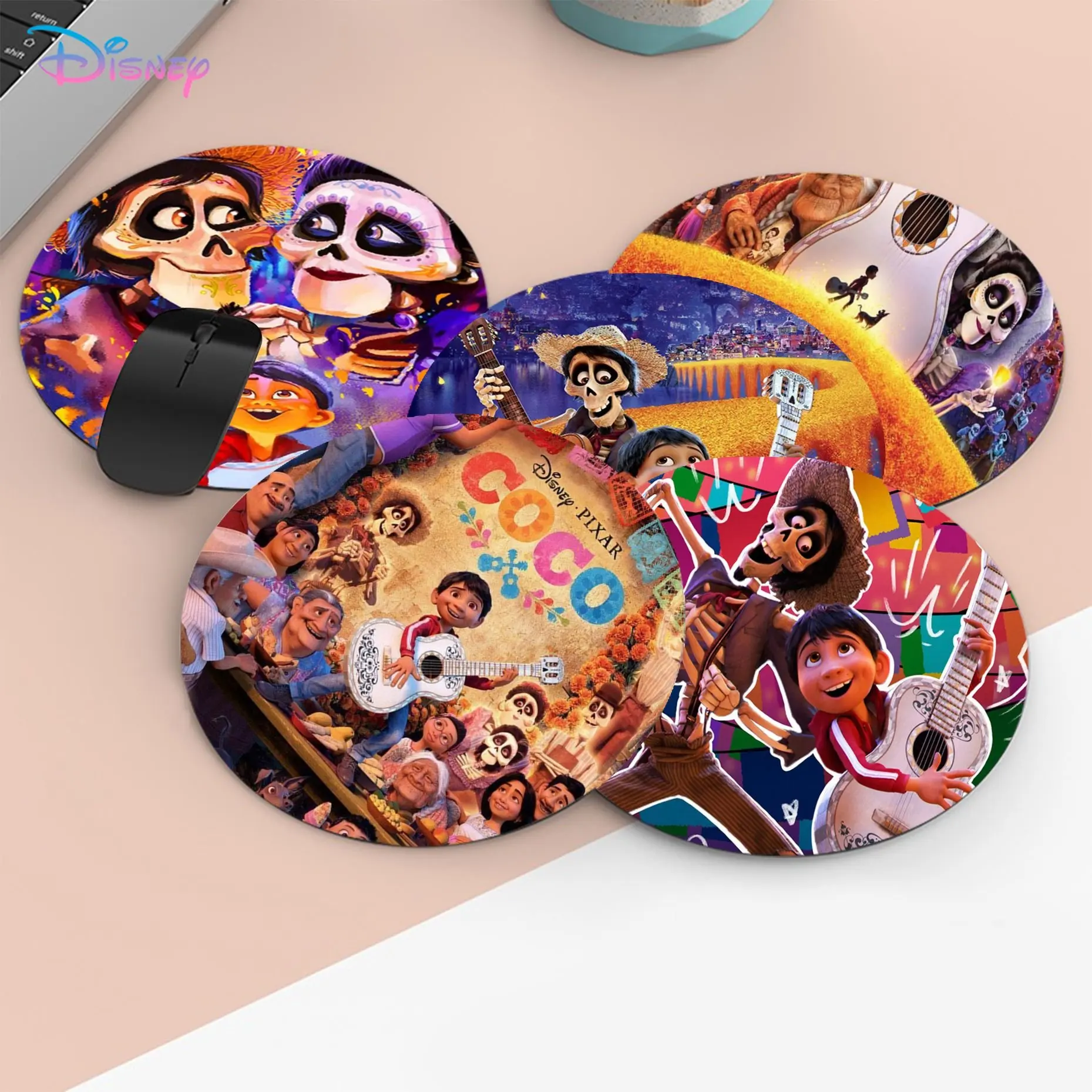 

Disey Coco 20x20cm Round Cabinet Gaming Laptop Computer Desk Mat Office Notbook Mouse Pad Mouse Mat For PC Gamer Mousemat