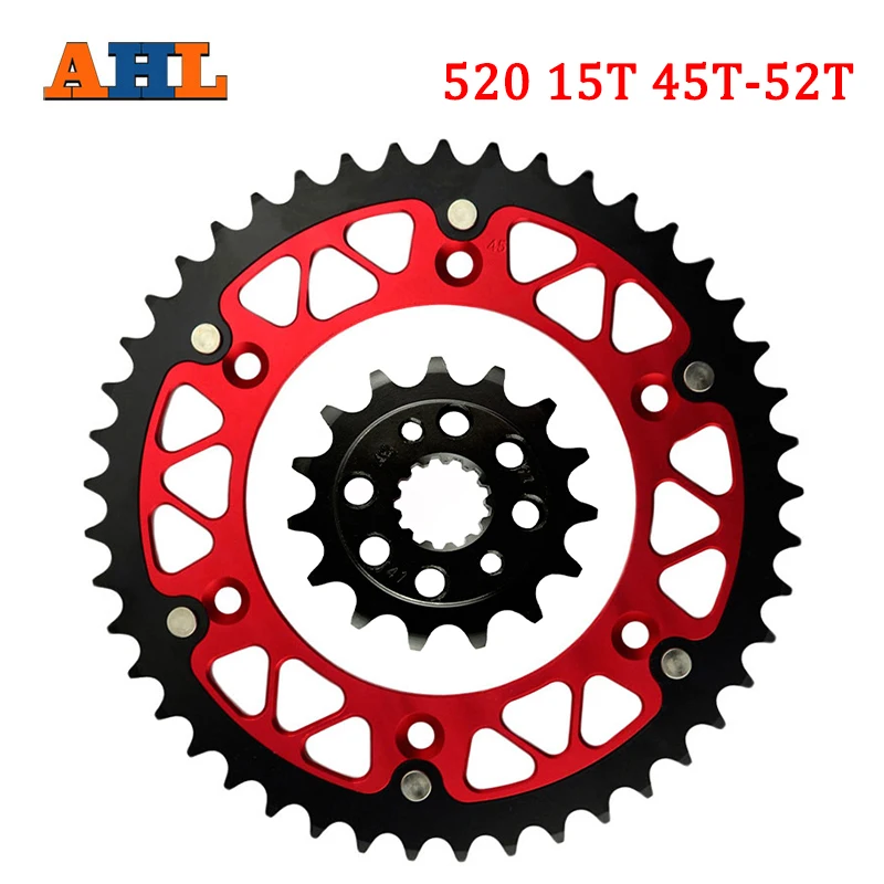 Передняя Звездочка и Задняя звездочка для мотоцикла AHL 15T 45T 46T 47T 48T 49T 51T 52T для HONDA XR650R XR650 XR 650 R 2000 - 2007