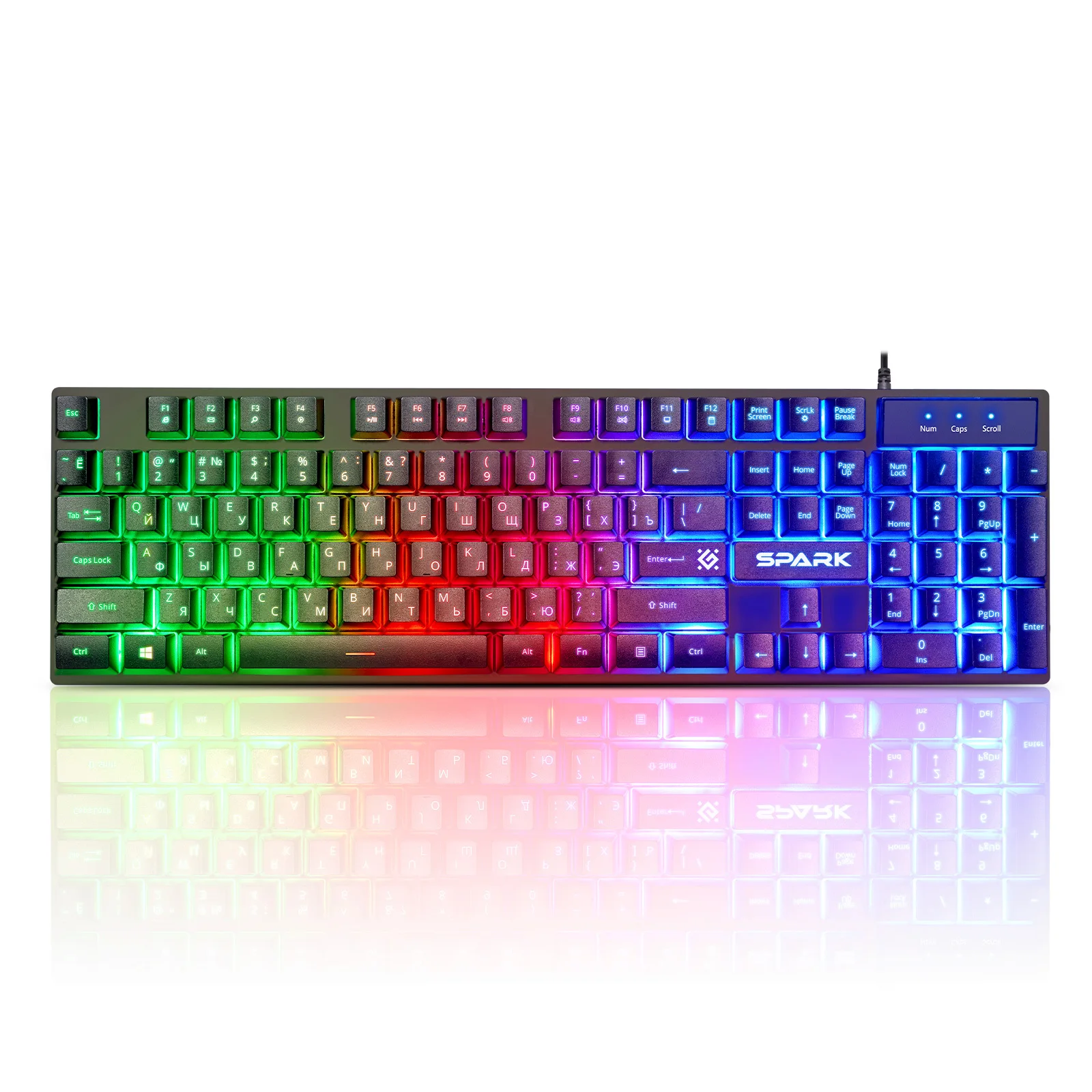 

Игровая клавиатура Defender Spark GK-300L RU, радужная подсветка