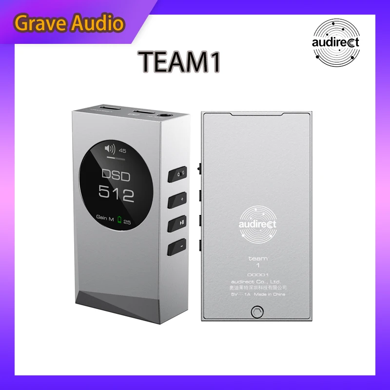 Усилитель для наушников Audirect Team 1 портативный декодер Team1 Bluetooth USB ЦАП OPA1612