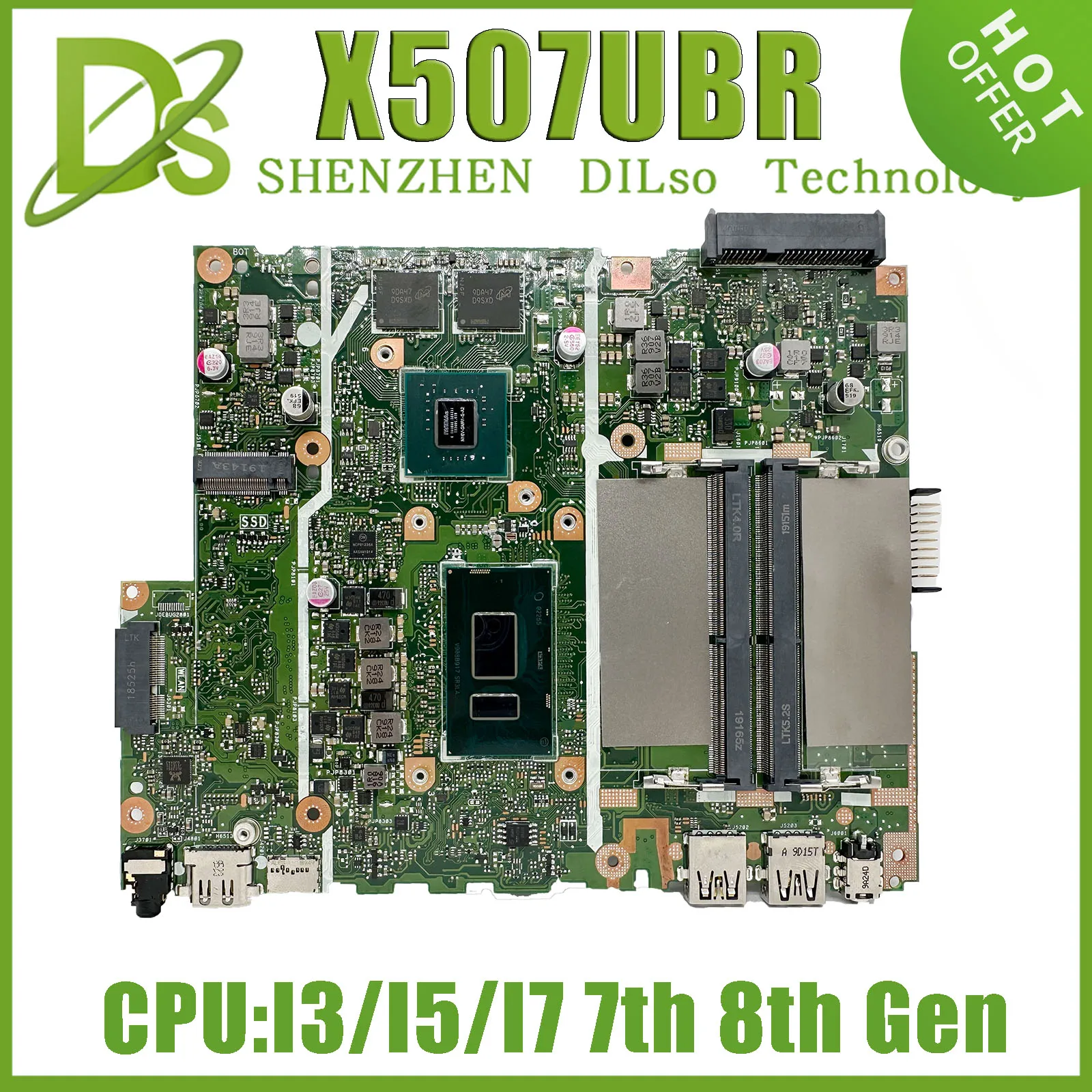 KEFU X507UF Материнская плата Asus X507UBR X507UB X507UFR X507UAR Y5000UB Материнская плата ноутбука I7-I5-I3/6th 7th 8th Gen100 % Рабочая