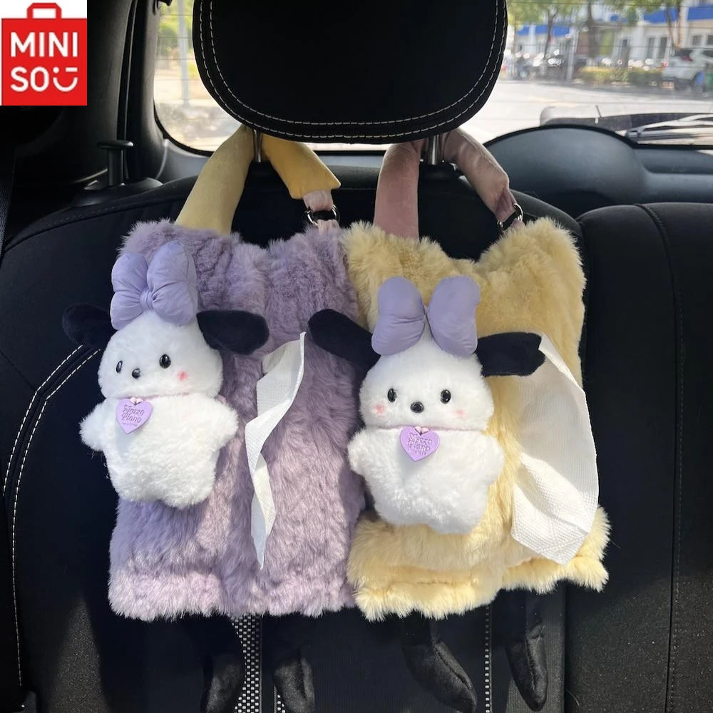 Sanrio PachaDog автомобильная подвесная плюшевая сумка для салфеток Kawaii Bow Pacha Dog
