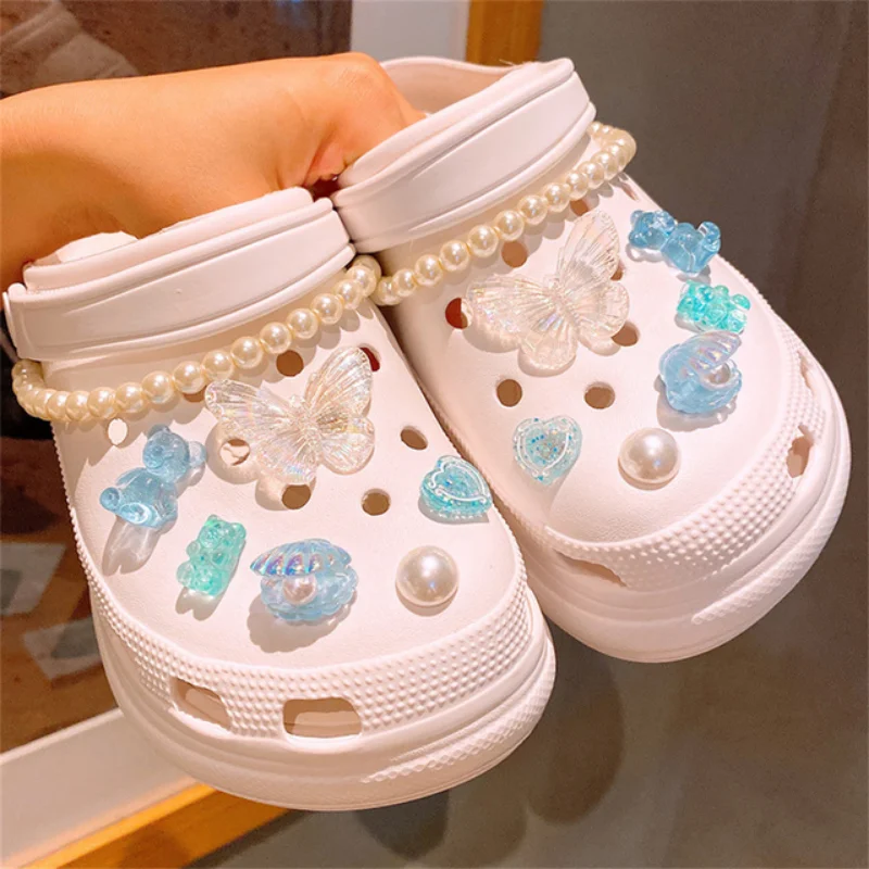 Multiple Sets Of Packages Lovely Bowknot Shoe Decoration Buckle Pearl Rhinestone Shoe Charms Jewelry Shoe Accessories Girl Gift