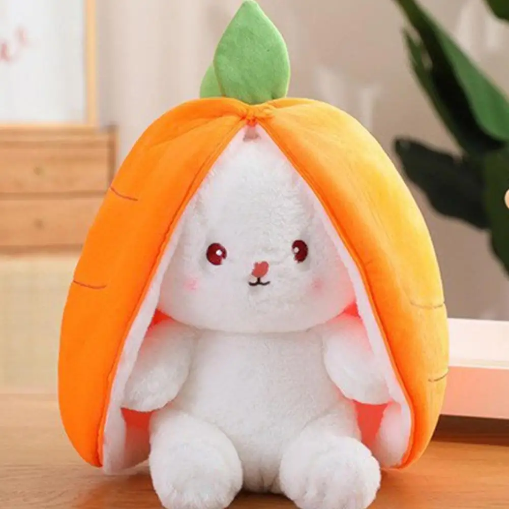 

Kawaii Fruit Transfigured Bunny Plush Toy Cute Carrot Strawberry Turn Into Rabbit Plush Toy Kids Birthday Christmas Gift