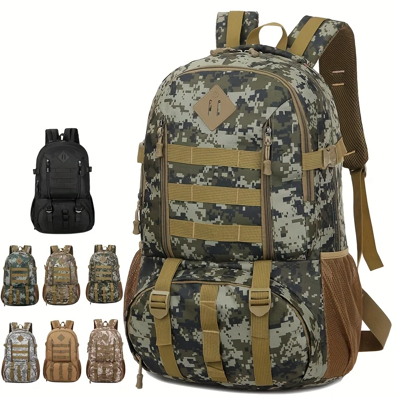 

50L Camouflage Large Capacity Waterproof Backpack, Portable Tactical Hiking Bag For Men Women Outdoor Camping Hiking Hunting