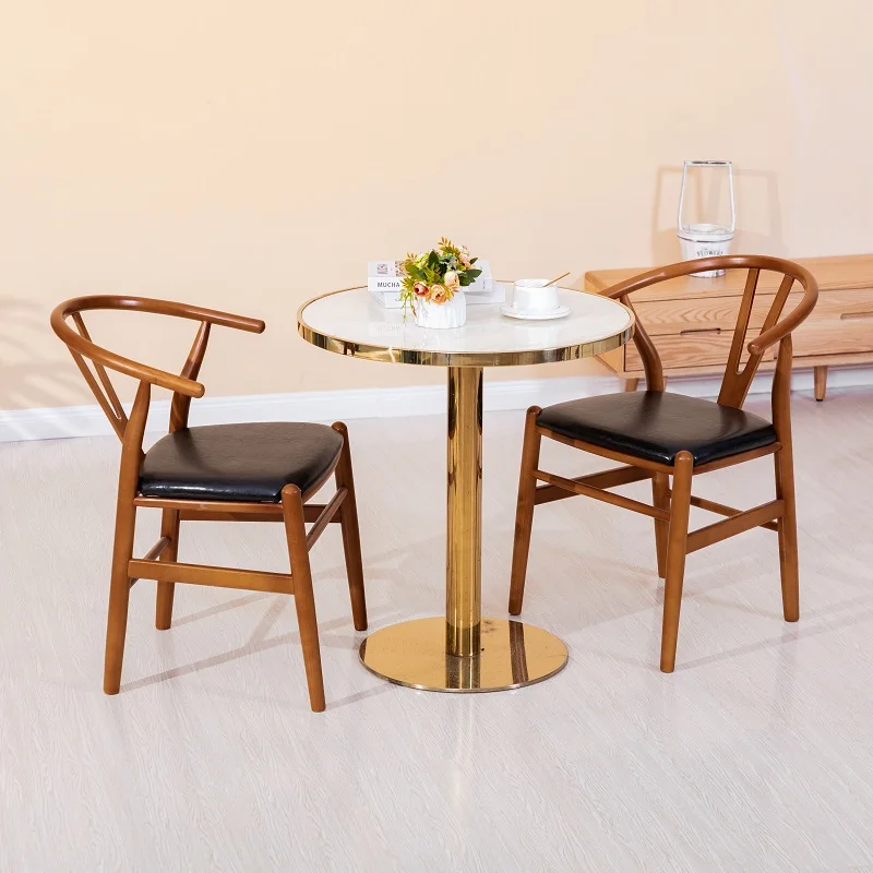 

Wooden Office Dining Chairs Lounge Rattan Balcony Outdoor Individual Armchair Wishbone Vintage Sandalye Household Items BB50CY