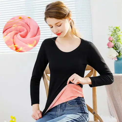 Women's thermal underwear thickened and velvet one-piece tops tight-fitting bottoming pajamas  long pants underwear women