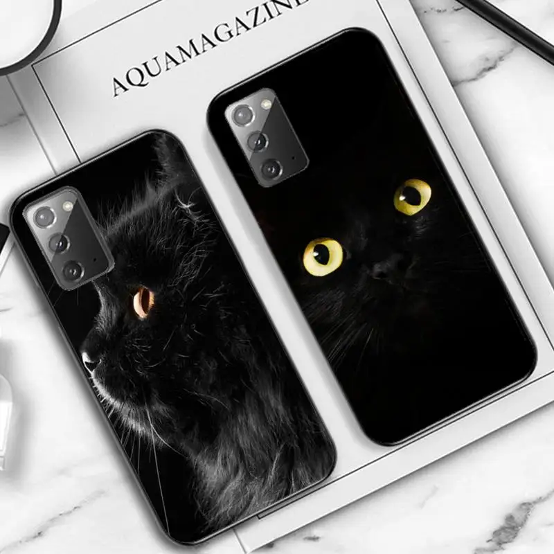 

Black Cat Staring Eye Phone Case for Samsung Note 5 7 8 9 10 20 pro plus lite ultra A21 12 72