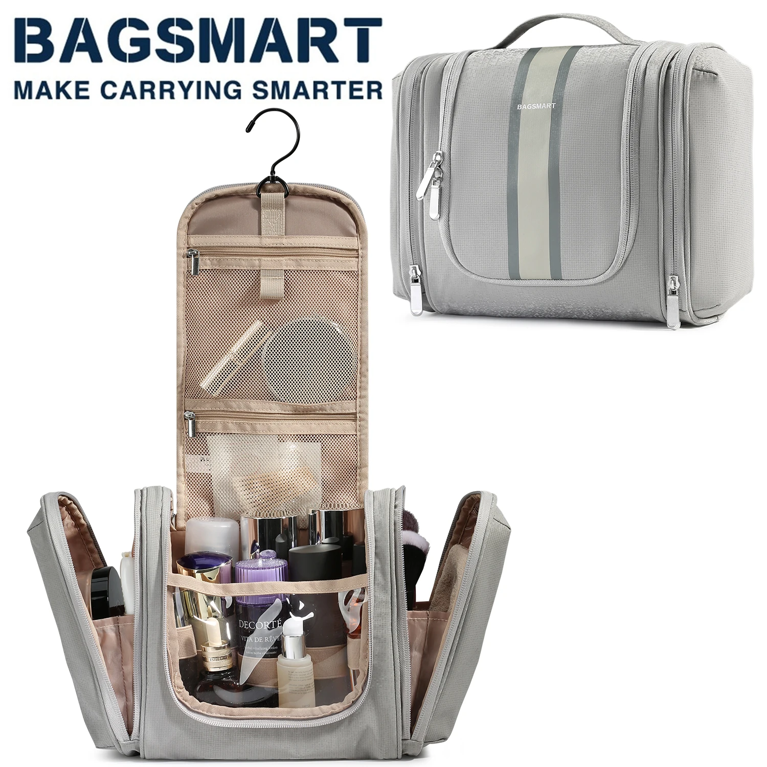 BAGSMART Hanging Travel Bags New Waterproof Transparent Make