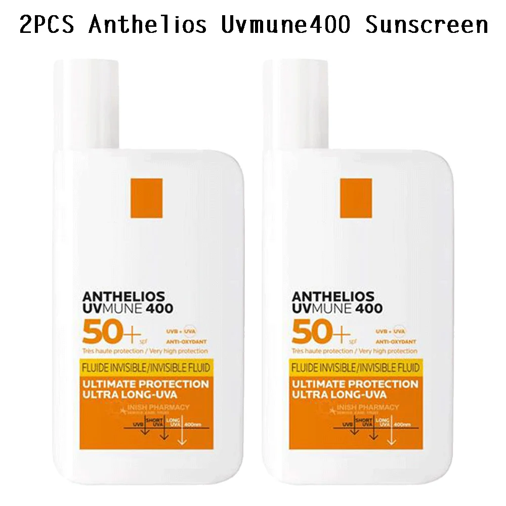 

2PCS Original Anthelios SPF50+ Sunscreen 50ml Gentle and Non-greasy Refreshing Waterproof Sweatproof and Antioxidant Nourishing