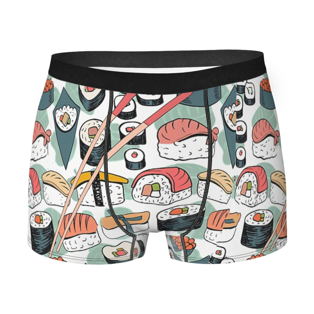 

Lover Pattern Unique Asian Men Boxer Briefs Underpants Sushi Food Highly Breathable High Quality Birthday Gifts